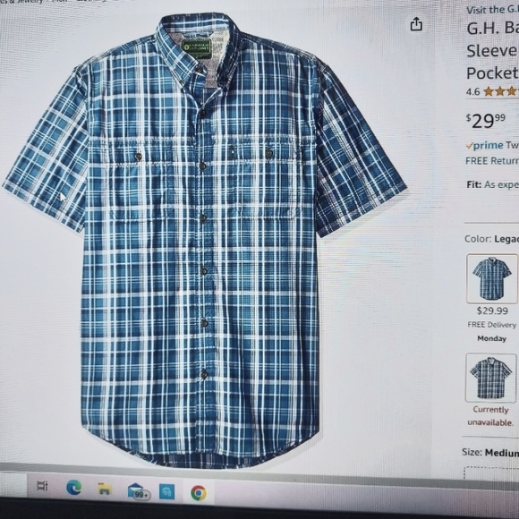 G.H. Bass & Co. Men's Explorer Short Sleeve Button-Down Shirt - Moisture Wicking, UPF 40, Nile Green - View #10